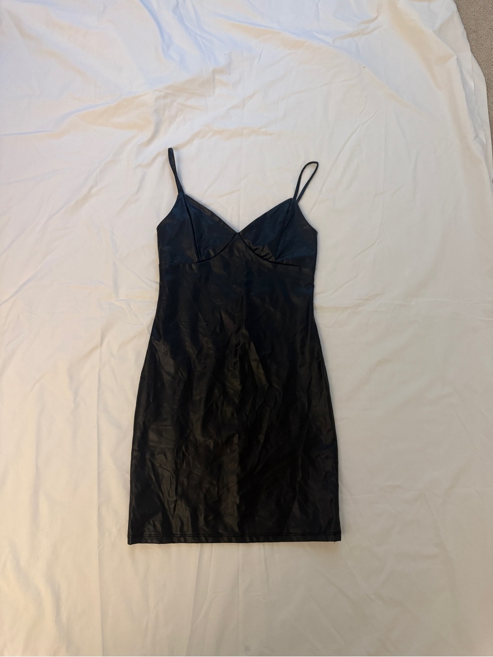 Ambiance Black Satin Mini Slip Dress